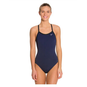 Nike Solid Poly Training Lingerie Tank One Piece Swimsuit Navy Size 12